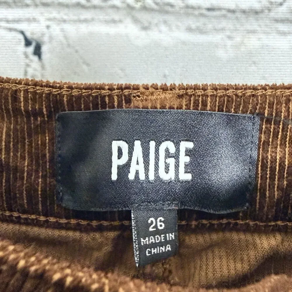 Paige Charlie Corduroy Flare Pants In Maple Brown Womens 26 Boho Western Chic